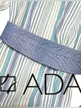 NWT $89 ADA Collection Ocean Croco Leather Wrap Belt OS Blue